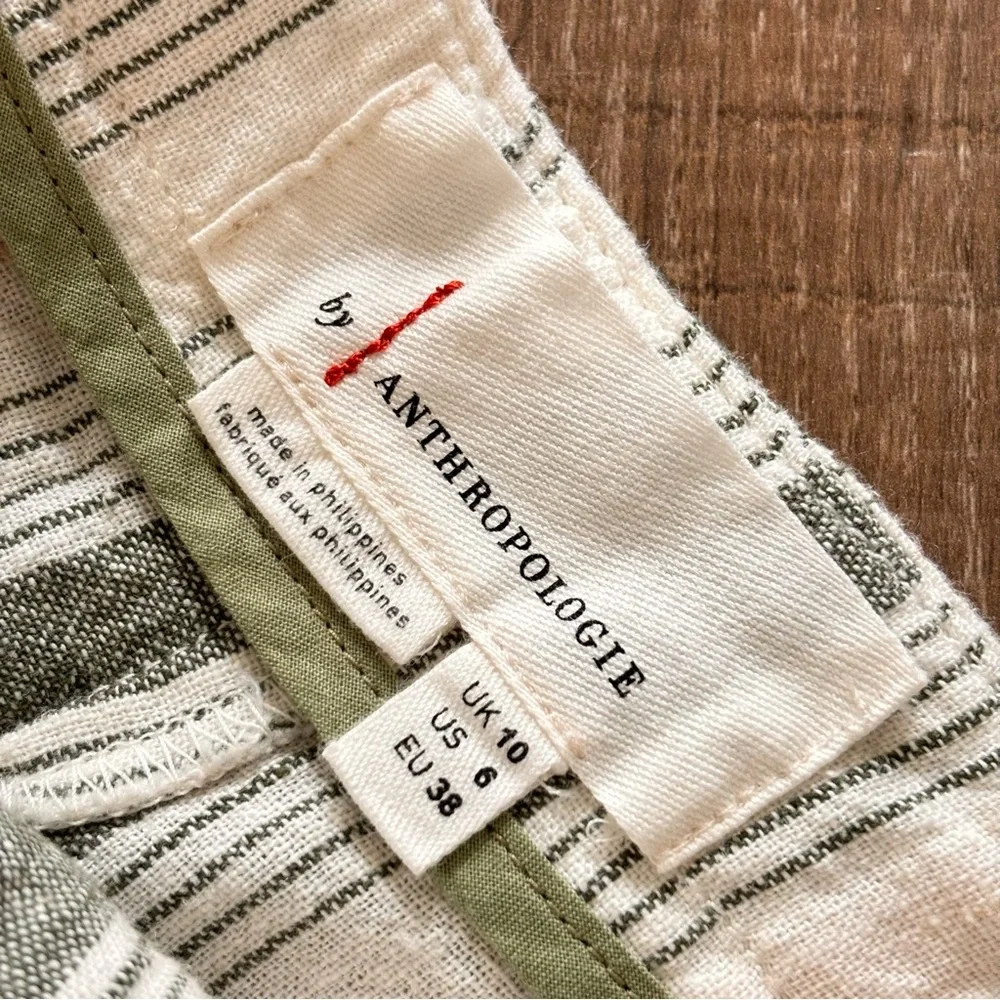 Anthropologie Women's Beachgoer Striped Linen Blend High Rise Shorts Siz… - Picture 3 of 15
